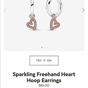 Sparkling Freehand Heart Hoop Earrings